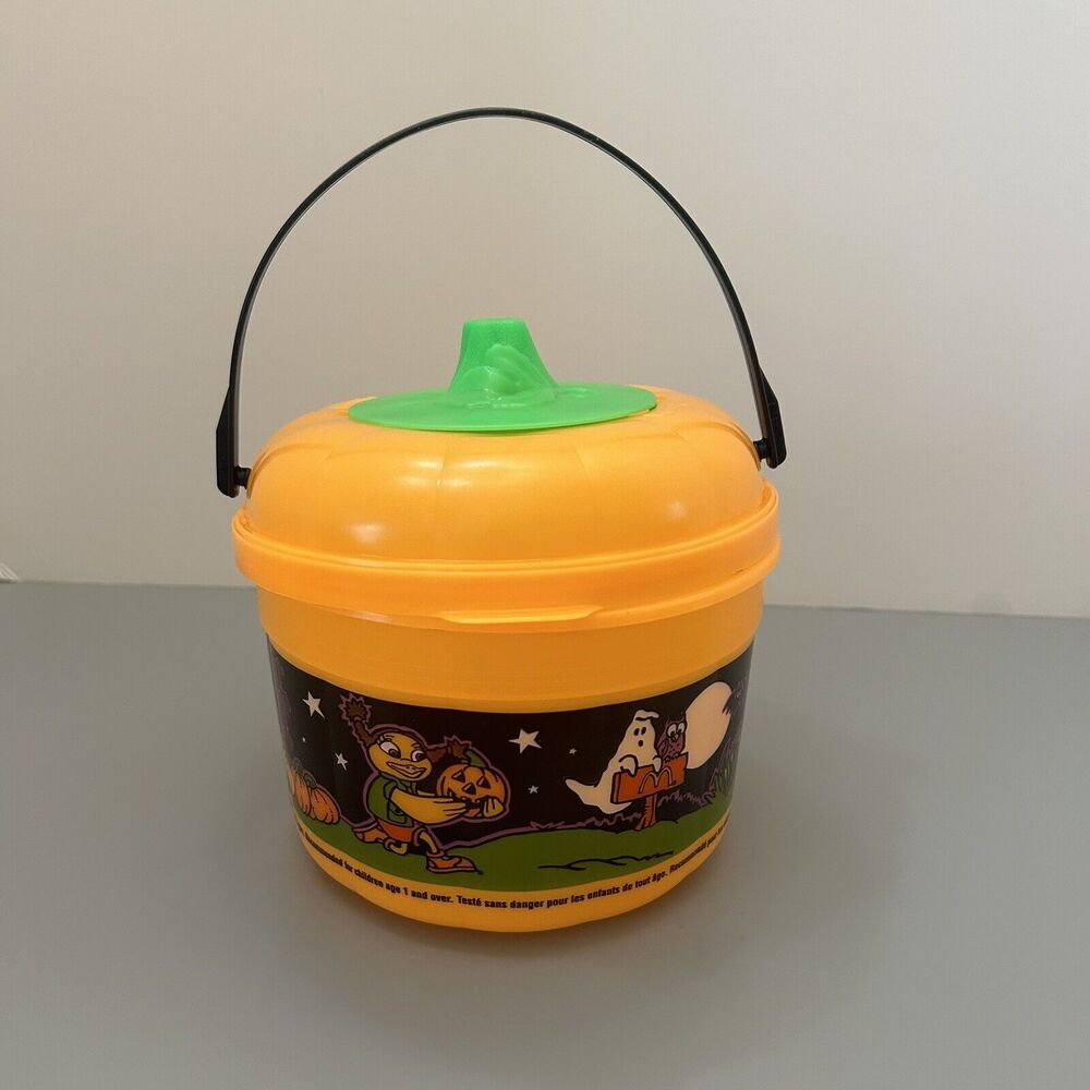 1999 McDonald's Halloween Boo Bucket Happy Meal Grimace Pumpkin Fall Vintage
